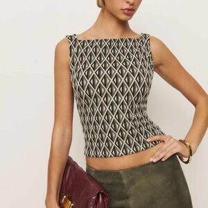 NEW Reformation Birch Knit Tank Top - Art Deco